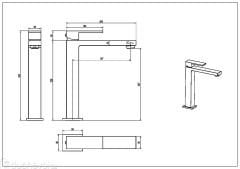 BOHEME Qubic Uzun Lavabo Bataryası 472-MW
