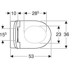GEBERIT 503.022.00.1 Selnova taharet fonksiyonlu asma klozet seti, alçak tip, kısmen kapalı form, Rimfree, klozet kapaklı