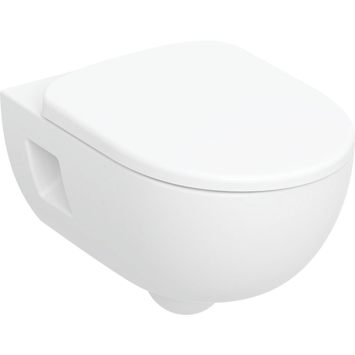 GEBERIT 503.022.00.1 Selnova taharet fonksiyonlu asma klozet seti, alçak tip, kısmen kapalı form, Rimfree, klozet kapaklı