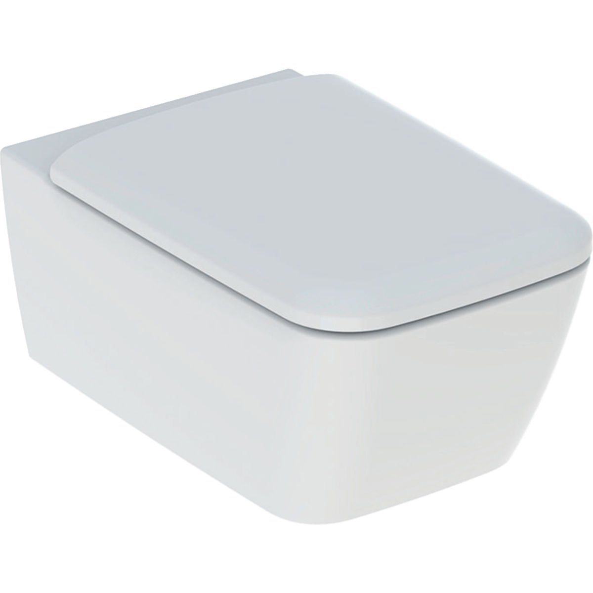 GEBERIT 501.671.00.1 iCon Square taharet fonksiyonlu alçak tip asma klozet seti, kapalı form, Rimfree, klozet kapaklı