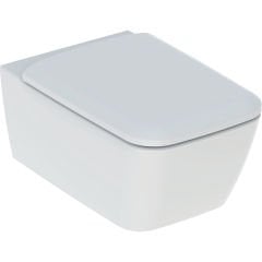GEBERIT 501.671.00.1 iCon Square taharet fonksiyonlu alçak tip asma klozet seti, kapalı form, Rimfree, klozet kapaklı