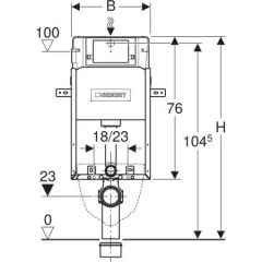 GEBERIT 110.231.00.1 Gömme Rezervuar Alpha - 12 Cm - Kombifix - 106 Cm - Destek Ayaklı