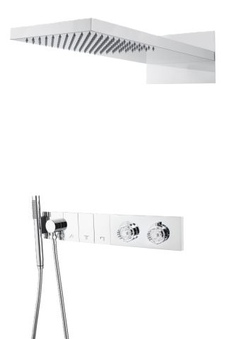 BOHEME Zodiac Elegante Termostatlı Ankastre Banyo Bataryası El Duşlu ve Tepe Duşlu 133-CR-EL