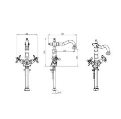 BOHEME Royal Crystal 272-Royal/CRST-B Uzun Lavabo bataryası