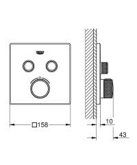 GROHE 29124000 GROHTHERM SMARTCONTROL Termostat, 2 Valfli, Ankastre Kurulum İçin