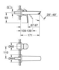 GROHE 29337003 EUROSMART 2021 2 Delikli Lavabo Bataryası S-Boyut