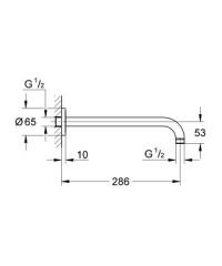 GROHE 28576000 RAINSHOWER Neutral Duş Başlığı Kolu 286 mm