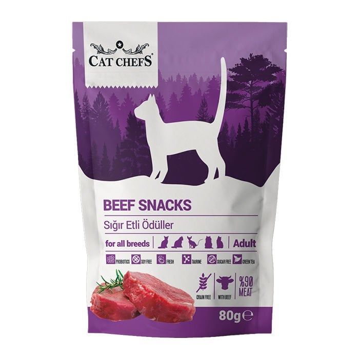 Cat Chefs Beef Snacks 80 gr Sığır - Etli Kedi Ödülü