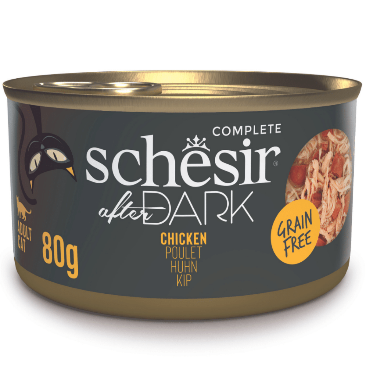 Schesir After Dark Wholefood Et Suyunda Tavuk 80 gr Yetişkin Kedi Konserve Mama