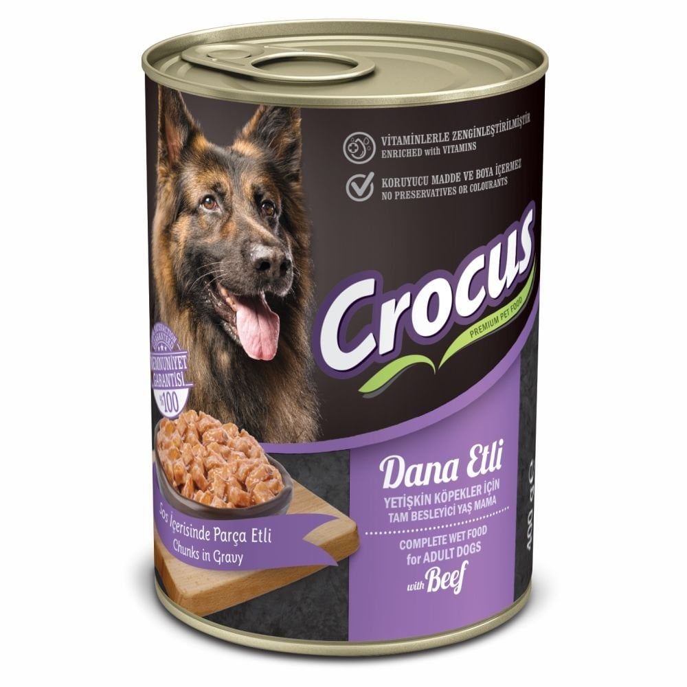 Crocus Yetişkin Köpek Dana Etli Yaş Mama 400 gr