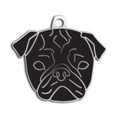 Dalis Pet Tag - Pug Köpek Künyesi (Siyah)