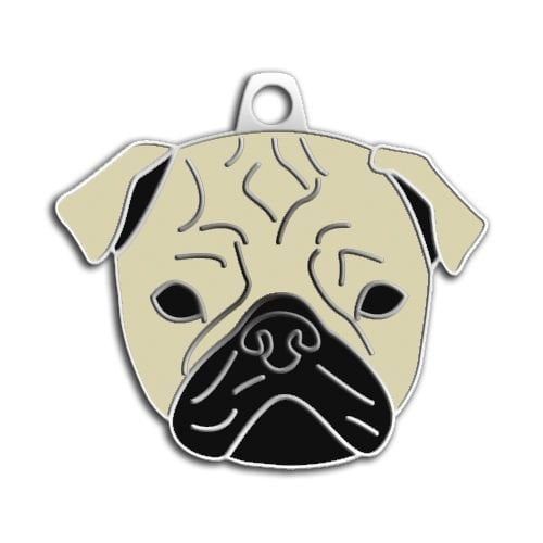 Dalis Pet Tag - Pug Köpek Künyesi (Krem)