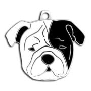 Dalis Pet Tag - Bulldog Köpek Künyesi (Siyah/Beyaz)