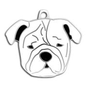 Dalis Pet Tag - Bulldog Köpek Künyesi (Beyaz)