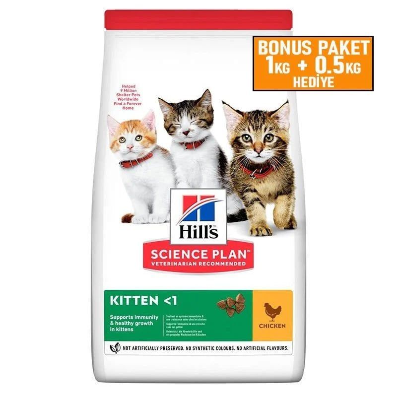 Hills Kitten Chicken Tavuklu Yavru Kedi Maması 1,0 + 0,5 kg