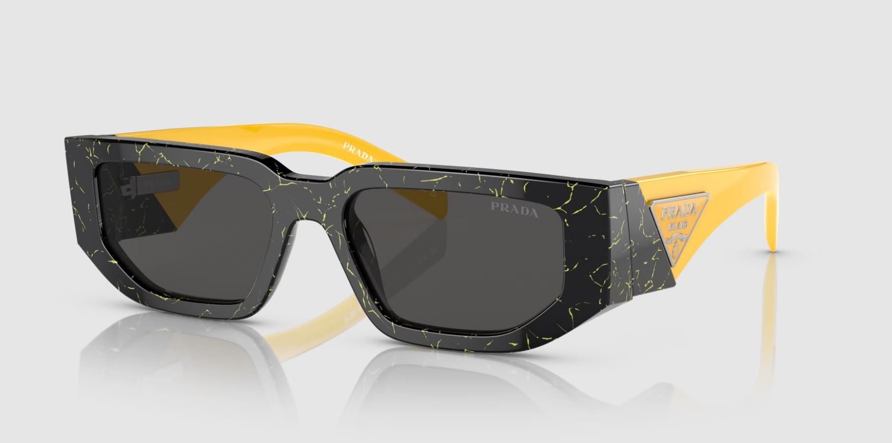 Prada Pr 09zs 19D5S0 - Black Yellow Marble | Unisex Renkli Güneş Gözlüğü