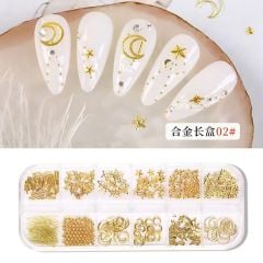 Gold 12'li Makyaj Tırnak Süsleme Nail Art Seti