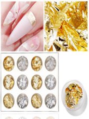 12li Folyo Tırnak Süsleme Nail Art Gold Silver