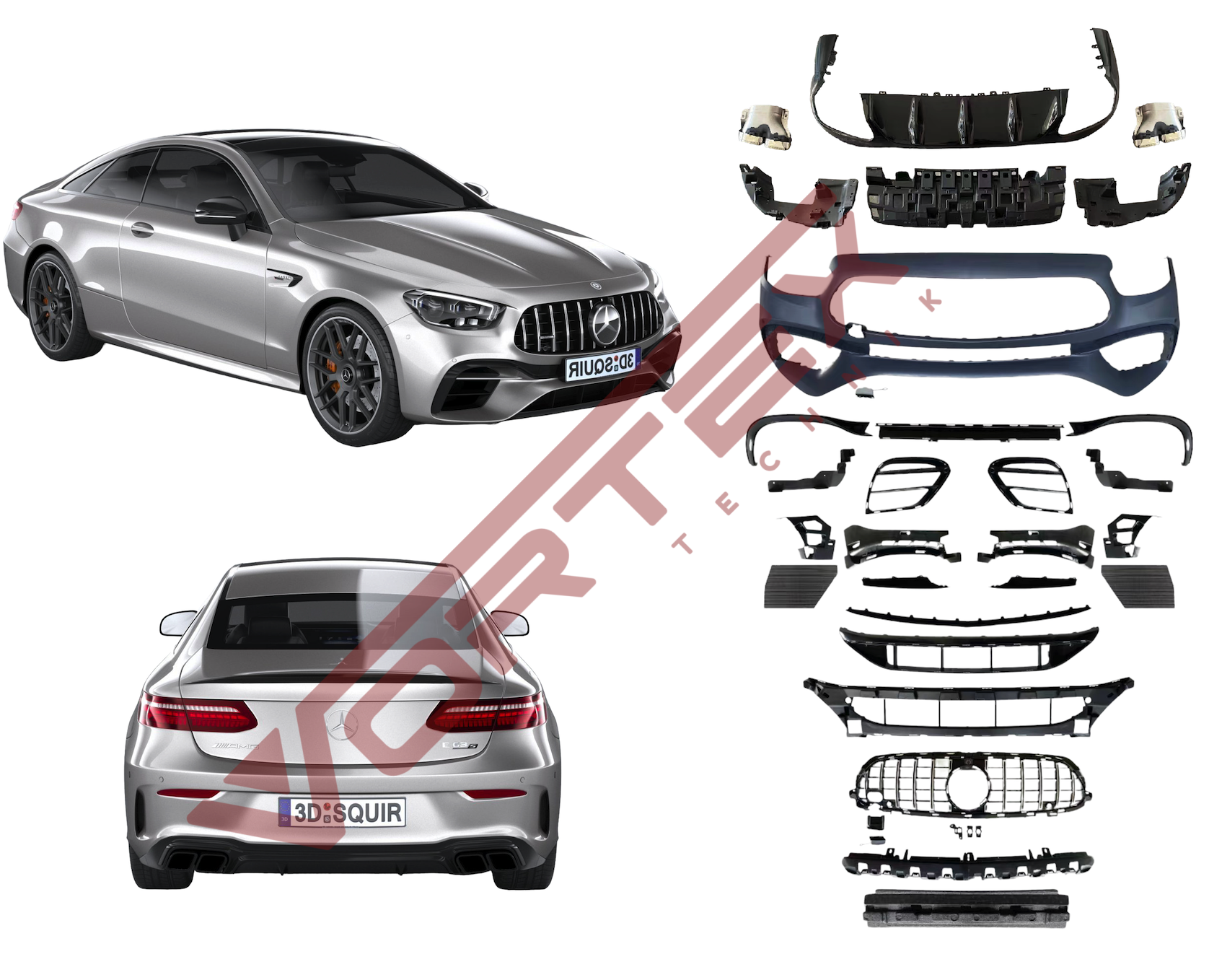 Mercedes E Coupe C238 Facelift E63 AMG Body Kit 2021-2023