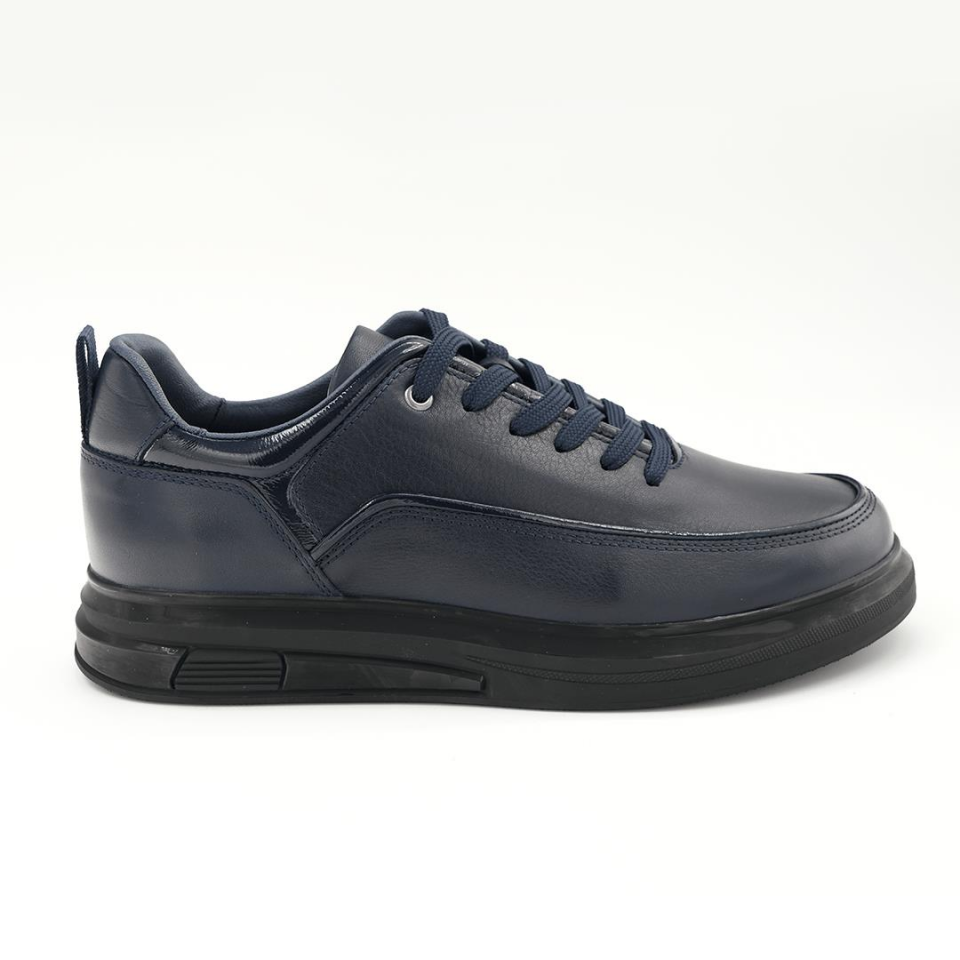 2220 Sneaker Erkek Deri Ayakkabı Siyah - 44