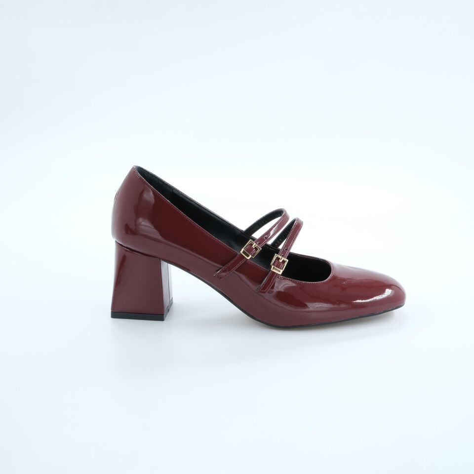 K702805 Kadın Topuklu Ayakkabı (6cm) Bordo Rugan - 40