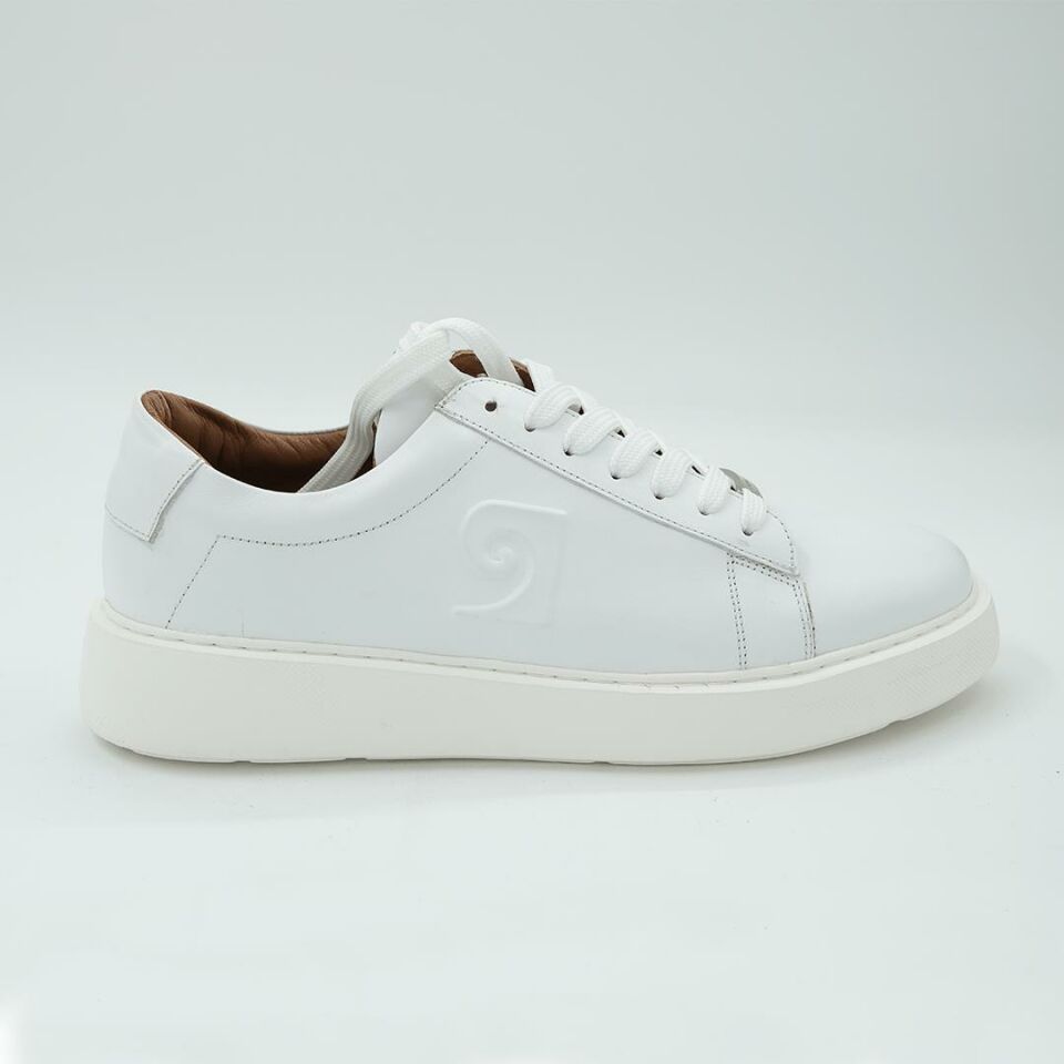 1362002 Erkek Sneaker Deri Ayakkabı Beyaz - 43