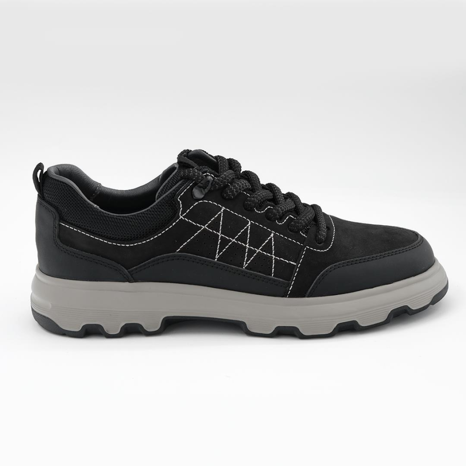 2488 Erkek Deri Sneakers Siyah Nubuk - 44