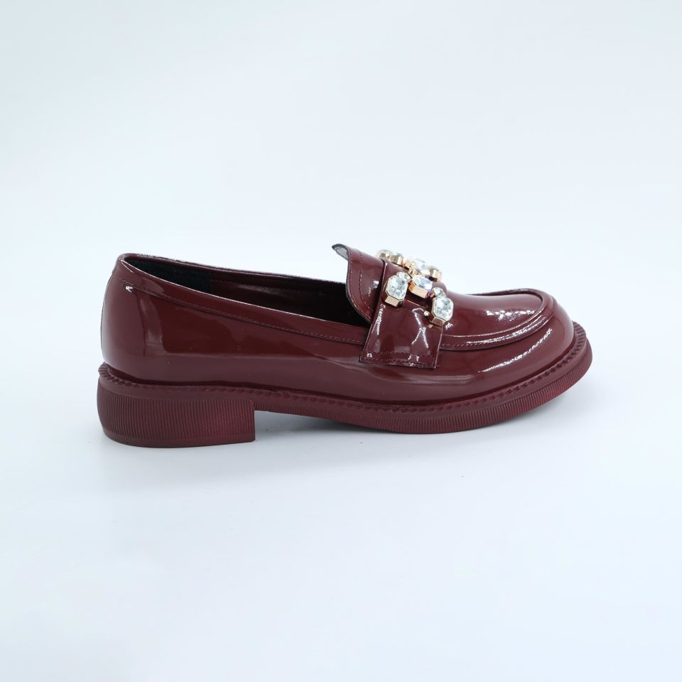 K703231 Kadın Casual Ayakkabı Bordo Rugan - 37