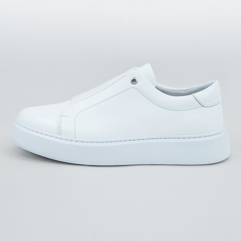 1885-7 Erkek Sneakers  Deri Ayakkabı Beyaz - 44