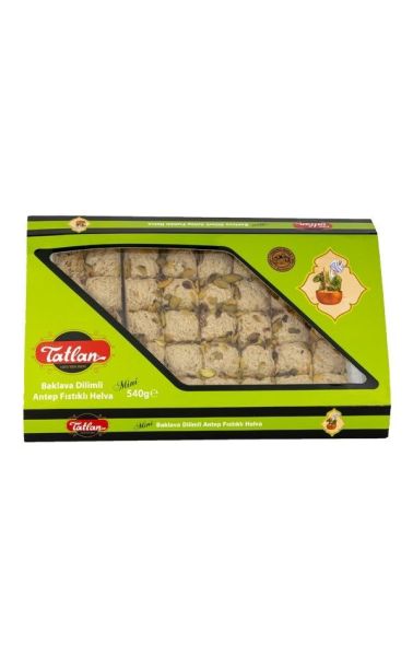 Antep Fıstıklı Mini Baklava Dilimli Helva 540gr