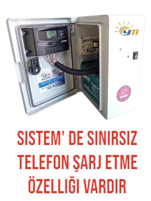 Güneş Panelli Çit Cihazı ( 25W Panel / 14ah Jel Akü )