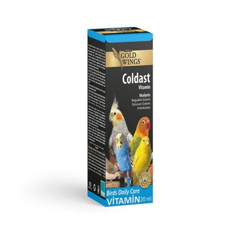 Gold Wings Premium Coldast Kuşlar için Solunum Sistemi Destekleyici Sıvı Vitamin 20 Ml