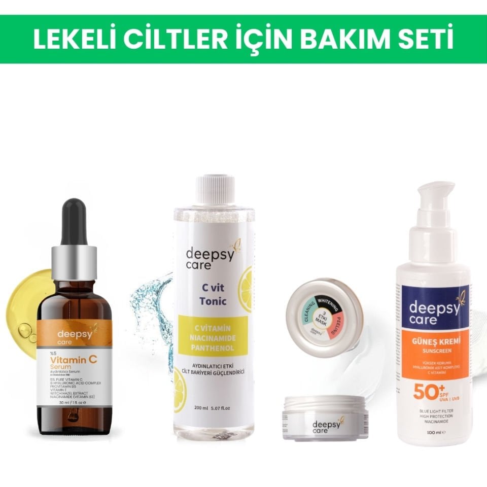 DEEPSYCARE LEKELİ CİLTLER İÇİN 4 LÜ BAKIM SETİ