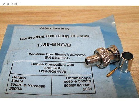 (A162)Allen Bradley 94256201 Controlnet BNC Fişi RG-6QS 1786-BNC