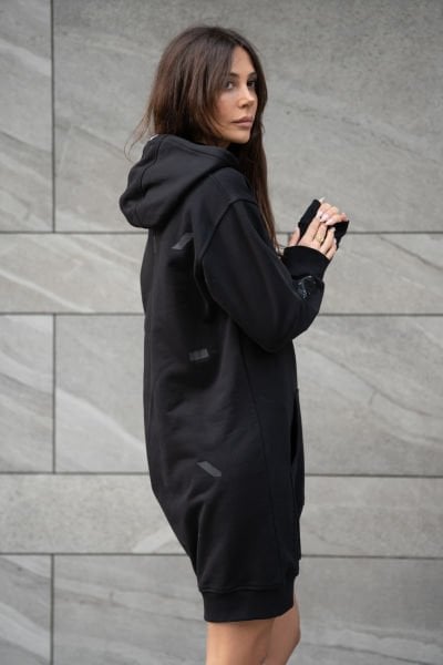 Siyah hoodie elbise