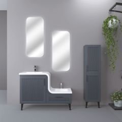 Lotus 115 Cm Lake Kapaklı Mdf Banyo Dolabı