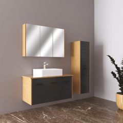 River 80 Cm Lake Kapaklı Mdf Banyo Dolabı