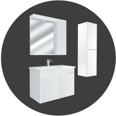 Keops 100 Cm Lake Kapaklı Mdf Banyo Dolabı