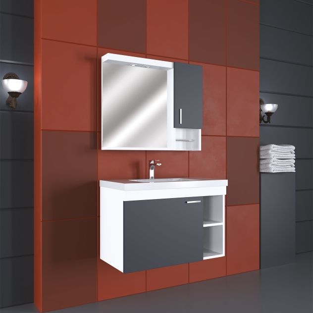 Milas 80 Cm Mdf Lam Banyo Dolabı