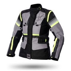 Giubbotto Moto Tessuto Spyke EQUATOR Dry Tecno Grigio Uomo | Nero Giallo Fluo