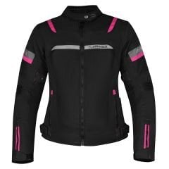 GIACCA DONNA R2F IMPERMEABILE - Moto Estiva Aspidex CE -NERO ROSA FLUO