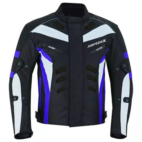 Giubbotto Moto Estivo Uomo Tessuto Tecnico Aspidex Safola Air | Nero - Blu