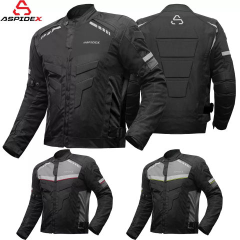 APIDEX Uomo Giacca Da Moto Cordura Giacche CE Protettive Moto Impermeabile | Nero