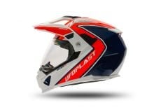 Casco Da Moto Cross UFO AIRES HE181 | Rosso Blu Bianco