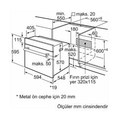 Bosch HBF534EH3T Antrasit Ankastre Fırın
