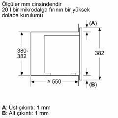 Bosch BFL623MB3 Siyah Ankastre Mikrodalga Fırın