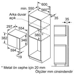 Bosch BEL524MS0 20 lt Siyah Ankastre Mikrodalga Fırın