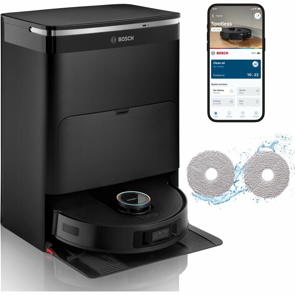 Bosch Spotless Max BCRDW3BX Çöp İstasyonlu Akıllı Robot Süpürge