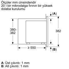 Bosch BEL623MD3 20 lt Siyah Ankastre Mikrodalga Fırın