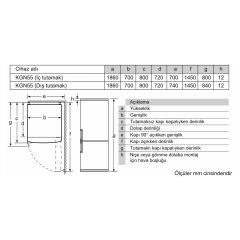 Bosch KGN55VIE0N Kombi No Frost Buzdolabı